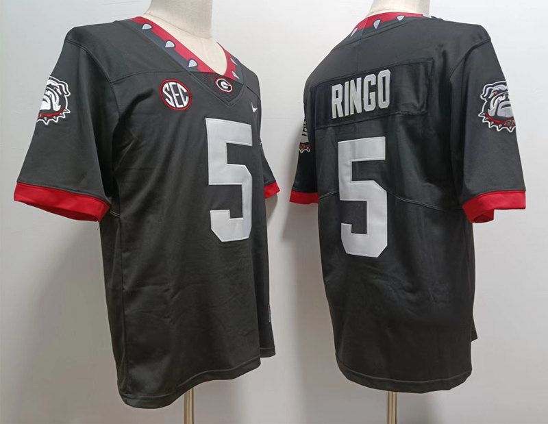 Men Georgia Bulldogs #5 Ringo Black Nike 2025 NCAA Jersey->ncaa teams->NCAA Jersey